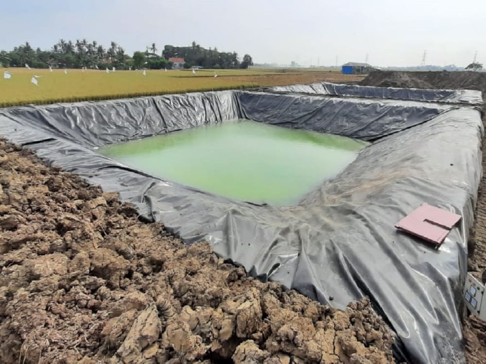 pemasangan geomembrane pertamina kerawang
